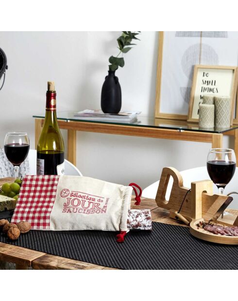 Pochon à saucisson coloris aléatoires - 14x28x1 cm