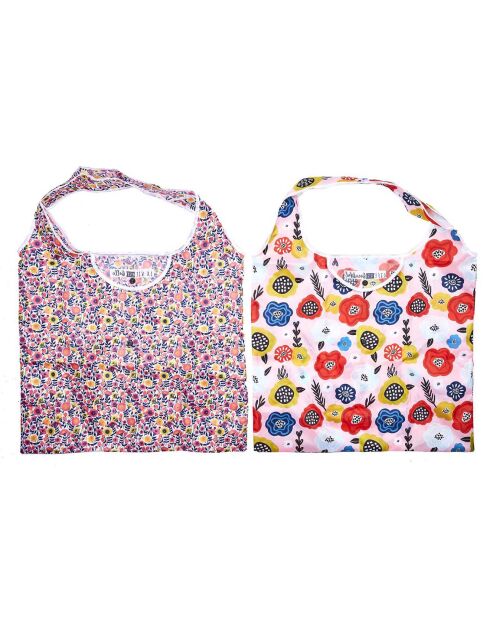 2 Sacs shopping pliable liberty coloris aléatoires - 44x53x1 cm