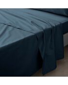 Drap Plat percale de coton Percaline bleu nuit