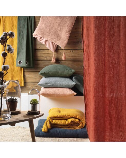 Parure housse de couette gaze de coton Angelia sable