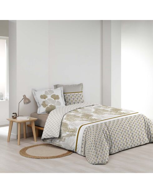 Parure housse de couette 100% Percale de Coton Melisse multicolore