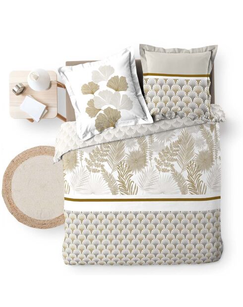 Parure housse de couette 100% Percale de Coton Melisse multicolore