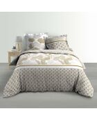 Parure housse de couette 100% Percale de Coton Melisse multicolore