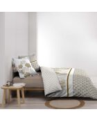 Parure housse de couette 100% Percale de Coton Melisse multicolore