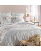 Parure housse de couette finition lin Margaux multicolore