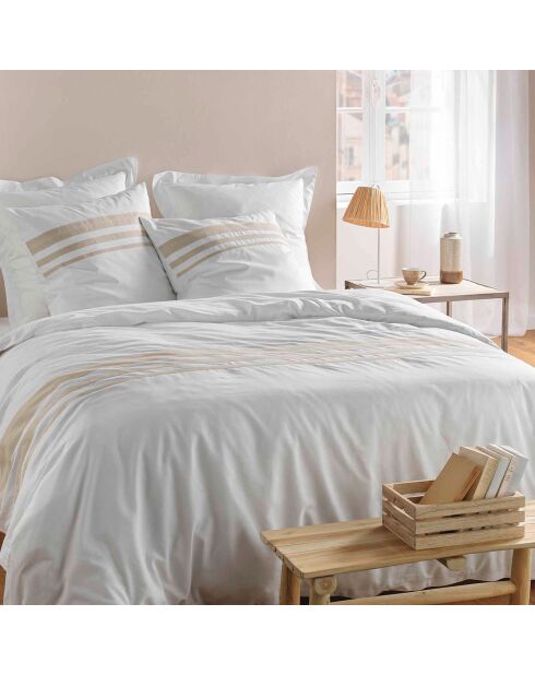 Parure housse de couette finition lin Margaux multicolore