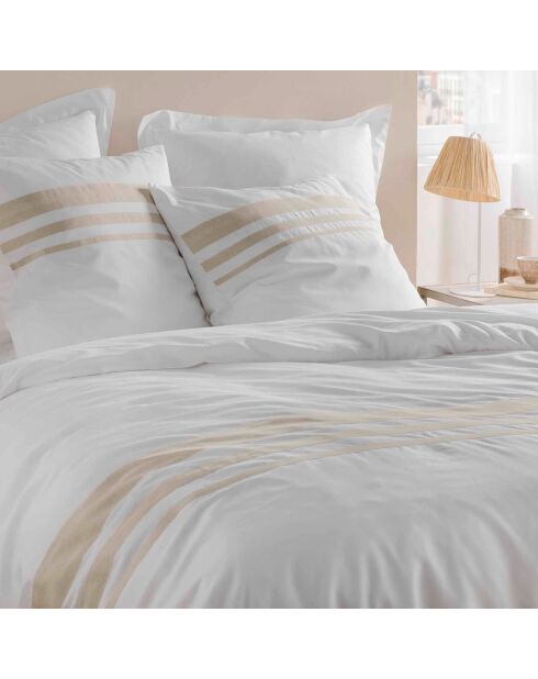 Parure housse de couette finition lin Margaux multicolore