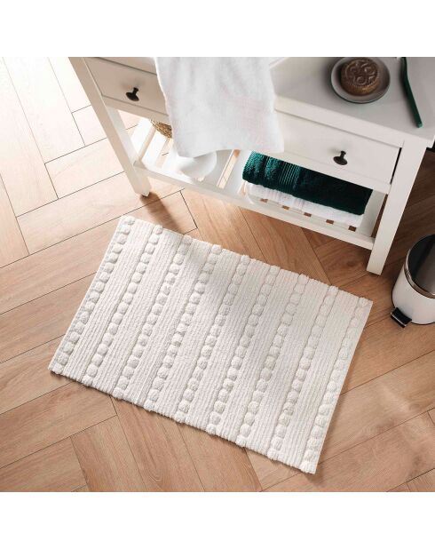 Tapis de Bain tissé Cleonis blanc