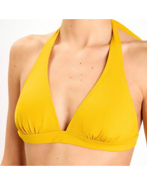 Haut de maillot de bain triangle mousses amovibles Essentiels jaune