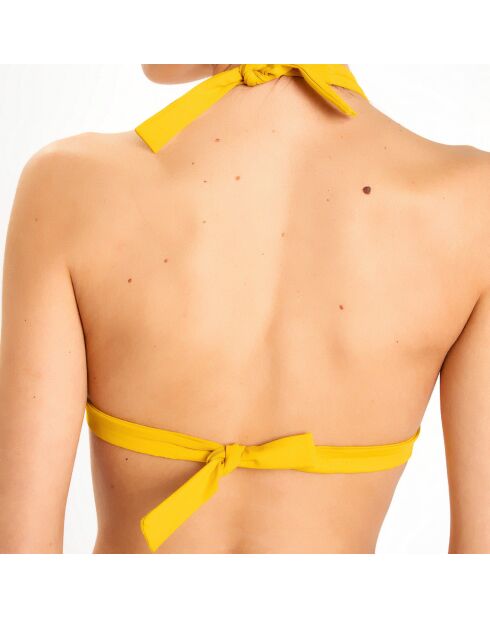 Haut de maillot de bain triangle mousses amovibles Essentiels jaune