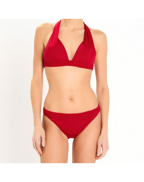 Bas de maillot de bain culotte Hegoa rouge foncé