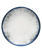 Service de table en Porcelaine écru/bleu - 24 pièces