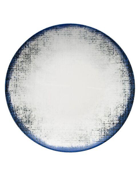 Service de table en Porcelaine écru/bleu - 24 pièces