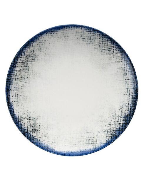 Service de table en Porcelaine écru/bleu - 24 pièces