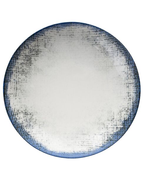 Service de table en Porcelaine écru/bleu - 24 pièces