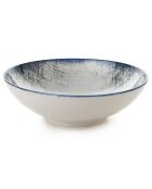 Service de table en Porcelaine écru/bleu - 24 pièces