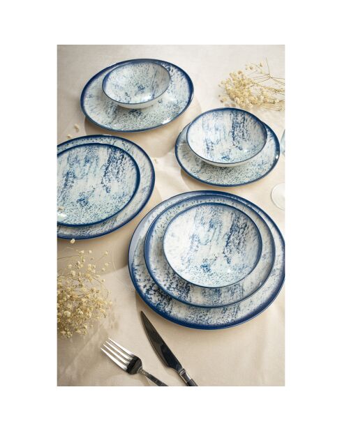 Service de table en Porcelaine bleu - 24 pièces