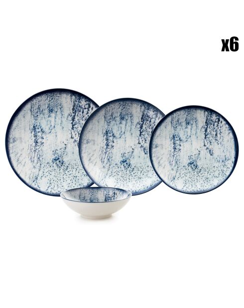 Service de table en Porcelaine bleu - 24 pièces
