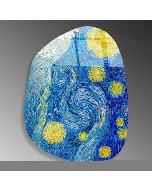 Veelkleurige glasprint van Van Gogh reproductie - 35x50 cm