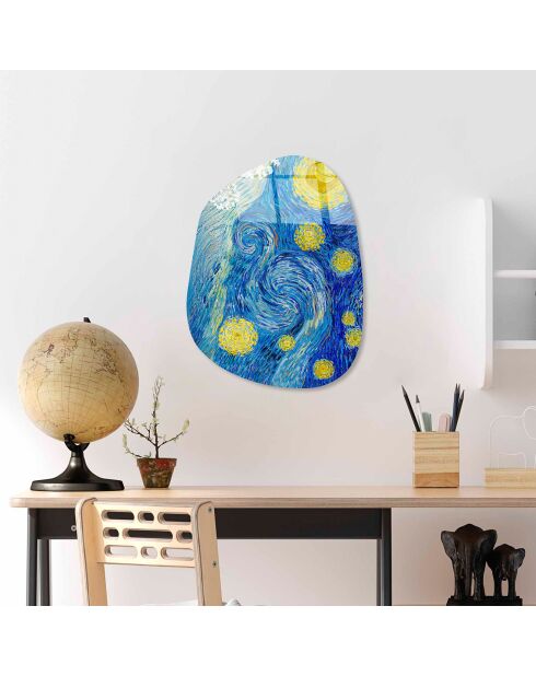 Veelkleurige glasprint van Van Gogh reproductie - 35x50 cm