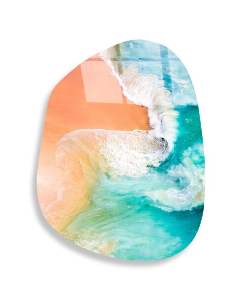 Lámina de cristal de playa multicolor - 38x50 cm