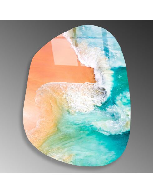 Lámina de cristal de playa multicolor - 38x50 cm