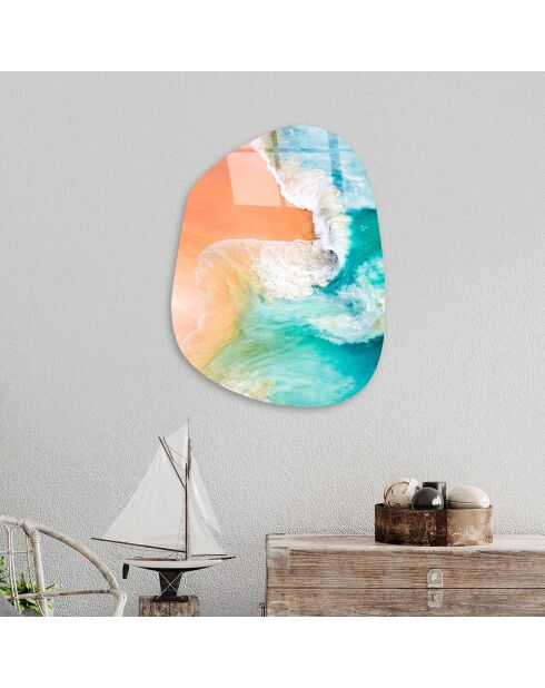 Lámina de cristal de playa multicolor - 38x50 cm