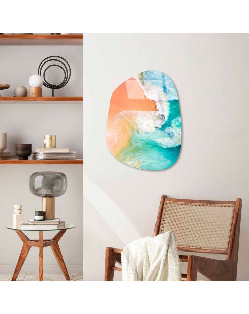 Lámina de cristal de playa multicolor - 38x50 cm