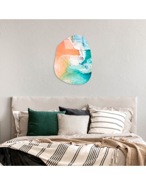 Lámina de cristal de playa multicolor - 38x50 cm