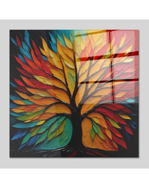 Impression sur verre Arbre multicolore