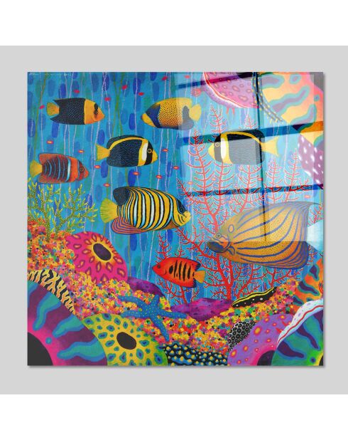 Impression sur verre Poissons multicolore