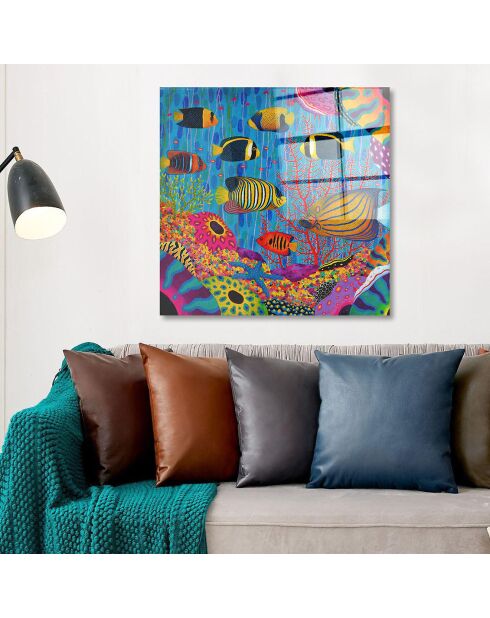 Impression sur verre Poissons multicolore