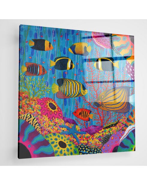 Impression sur verre Poissons multicolore