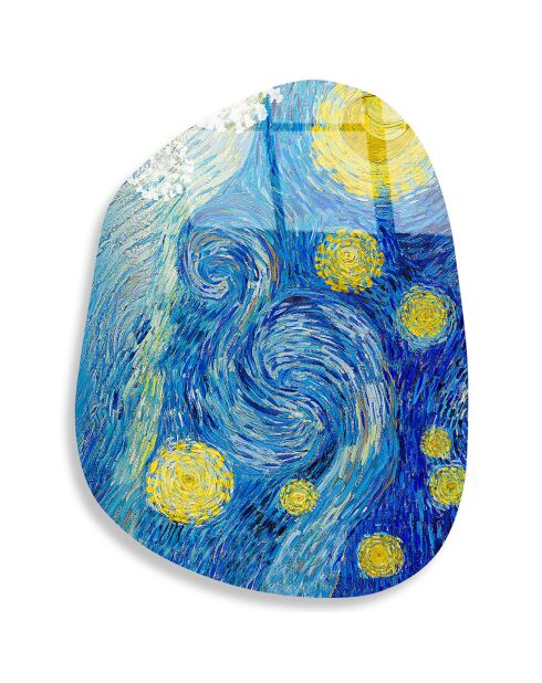 Veelkleurige glasprint van Van Gogh reproductie - 35x50 cm