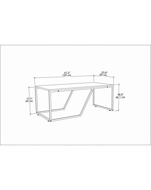 Table basse Wendy blanche - 120x60x48 cm