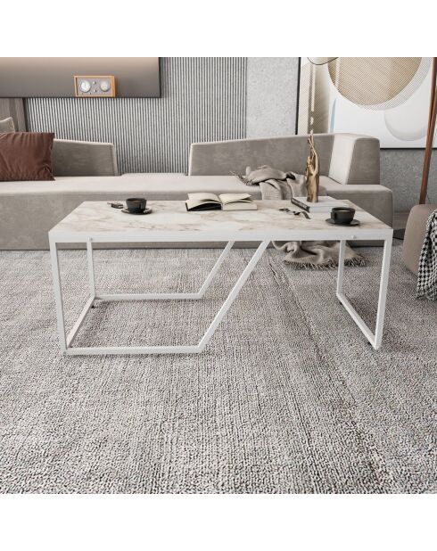 Table basse Wendy blanche - 120x60x48 cm