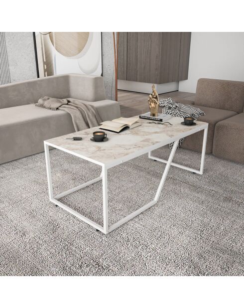 Table basse Wendy blanche - 120x60x48 cm