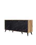 Console Elite 1618 marbre noir/noyer - 180x80x45 cm