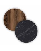 Console Elite 1618 marbre noir/noyer - 180x80x45 cm