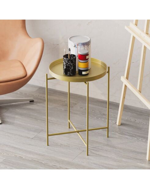 Table basse SHB-007-A dorée - 46x56x46 cm