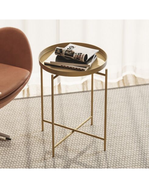 Table basse SHB-007-A dorée - 46x56x46 cm