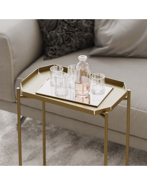 Table basse SHB-009-A dorée - 26x56x40 cm