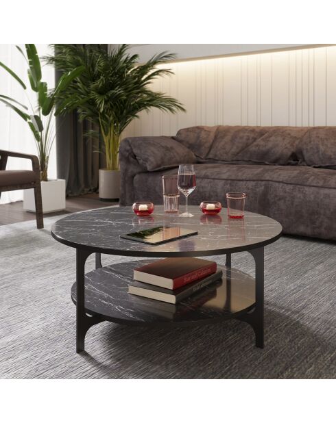 Tavolino da caffè Black Vory - 90x36,8x90 cm