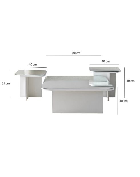 3 Tables basses Jazz blanches
