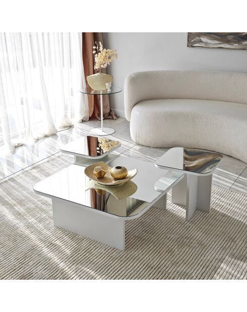 3 Tables basses Jazz blanches