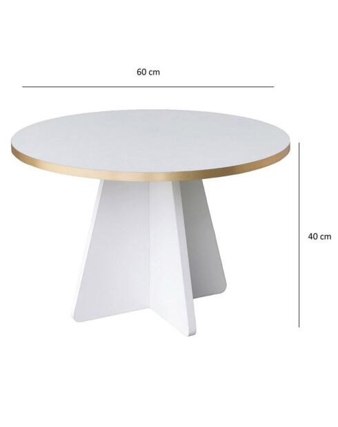 Table basse Mushroom doré/blanc - 60x40x60 cm