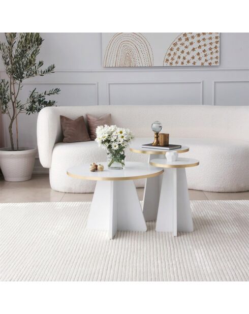 Table basse Mushroom doré/blanc - 60x40x60 cm