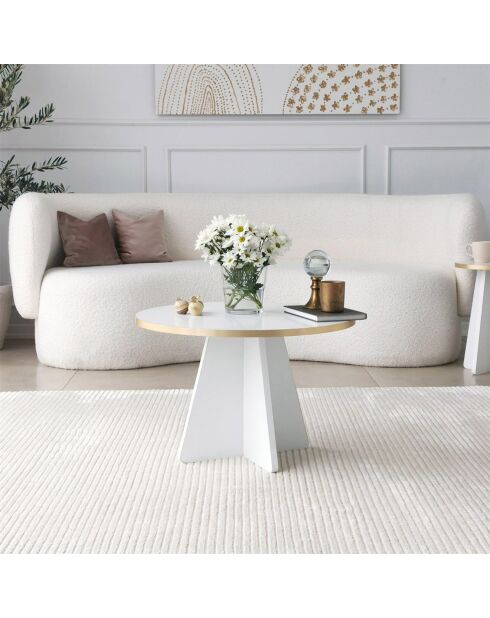 Table basse Mushroom doré/blanc - 60x40x60 cm