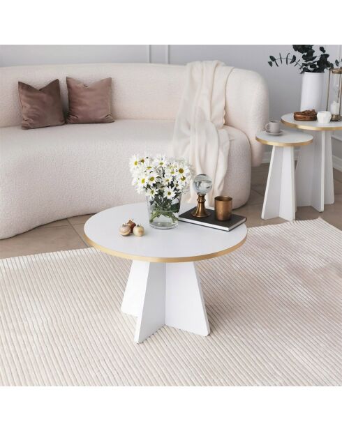 Table basse Mushroom doré/blanc - 60x40x60 cm