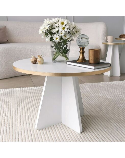 Table basse Mushroom doré/blanc - 60x40x60 cm